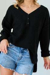 Black V-Neck Sweater