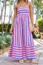 Pink Striped Maxi Dress