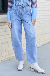Mid Rise Barrel Jeans