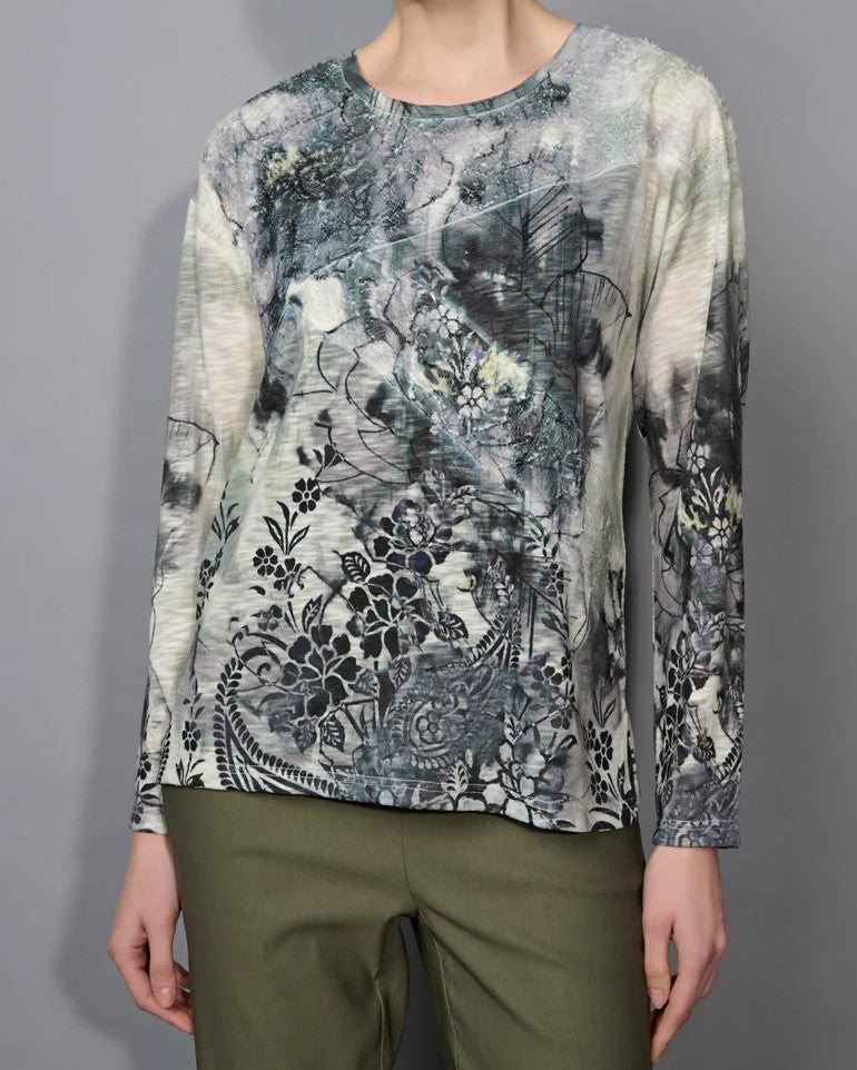 Crew Neck Printed Top